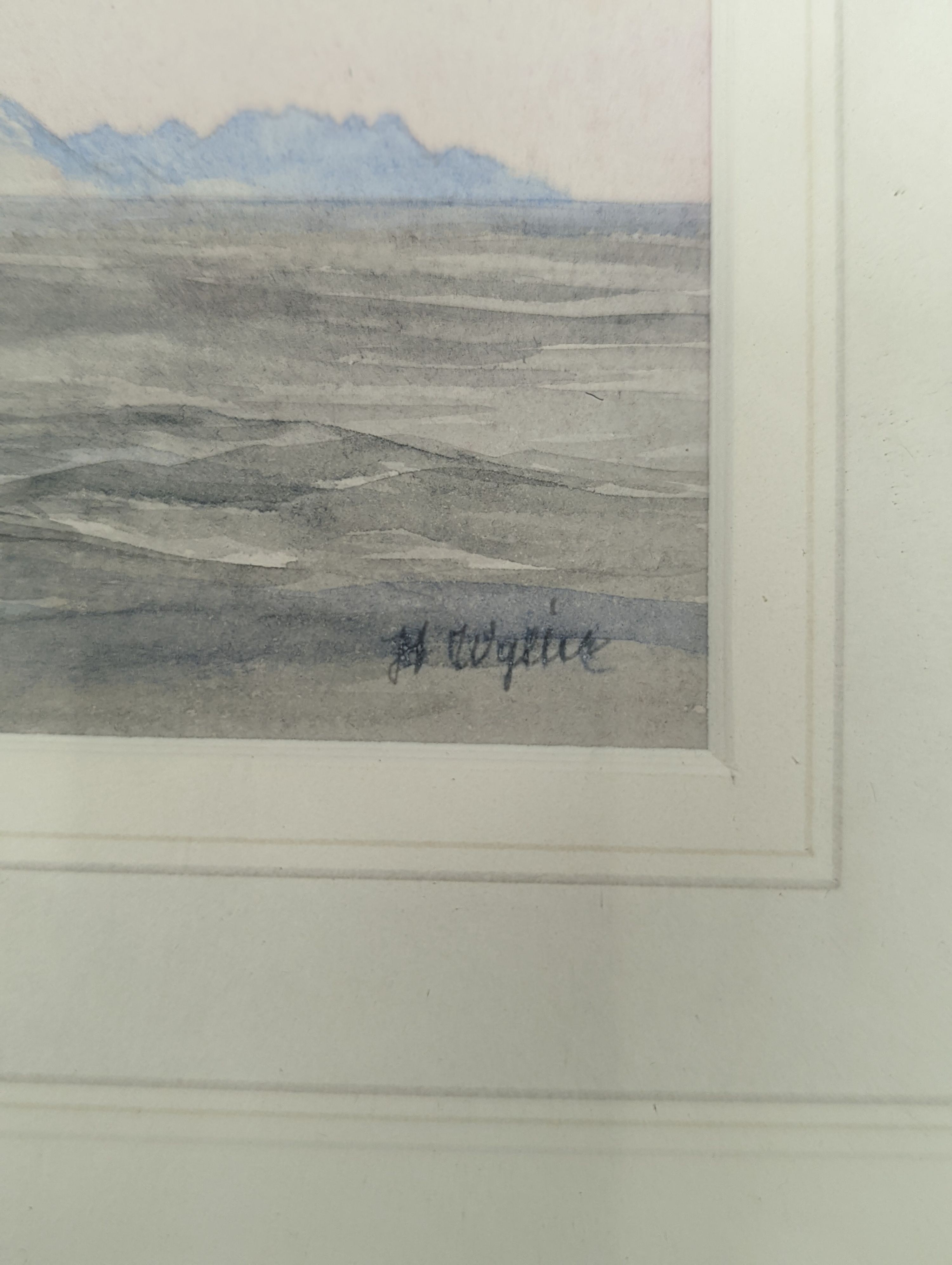 Harold Wyllie (1880-1973), pencil and watercolour, Views of Cape Town from the sea, signed, 11 x 28.5cm